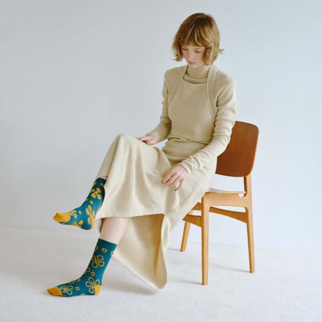 2nd PALETTE セカンドパレット fill fall フィルフォールソックス 柄アップ 片足デザイン アシンメトリー moc012