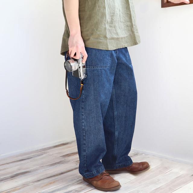 ベイカーパンツ  ジーンズ アップスケープ オーディエンス ワイドパンツ 13.75oz セルヴィッチ 青耳 ヴィンテージ ウォッシュ デニムパンツ Upscape Audience ( aud3550 )  ベーカーパンツ 日本製 メイドインジャパン ミリタリー 無地 メンズ おしゃれ アーベン