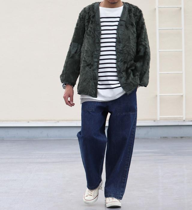 ベイカーパンツ  ジーンズ アップスケープ オーディエンス ワイドパンツ 13.75oz セルヴィッチ 青耳 ヴィンテージ ウォッシュ デニムパンツ Upscape Audience ( aud3550 )  ベーカーパンツ 日本製 メイドインジャパン ミリタリー 無地 メンズ おしゃれ アーベン