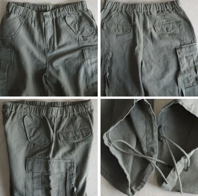 カーゴパンツ オーディエンス Audience 綿麻キャンバス M-65 カーゴ イージーパンツ ( aud3596 ) ミリタリーパンツ ワイドパンツ ワーク 軍物 極太シルエット 止血テープ U.S.ARMY ヴィンテージ バックサテン メンズ レディース ウエストゴム リラックス ドライタッチ