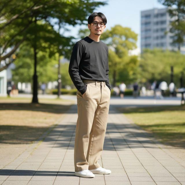 BIG JOHN ビッグジョン M803E チノパン 着用イメージ レギュラーストレート