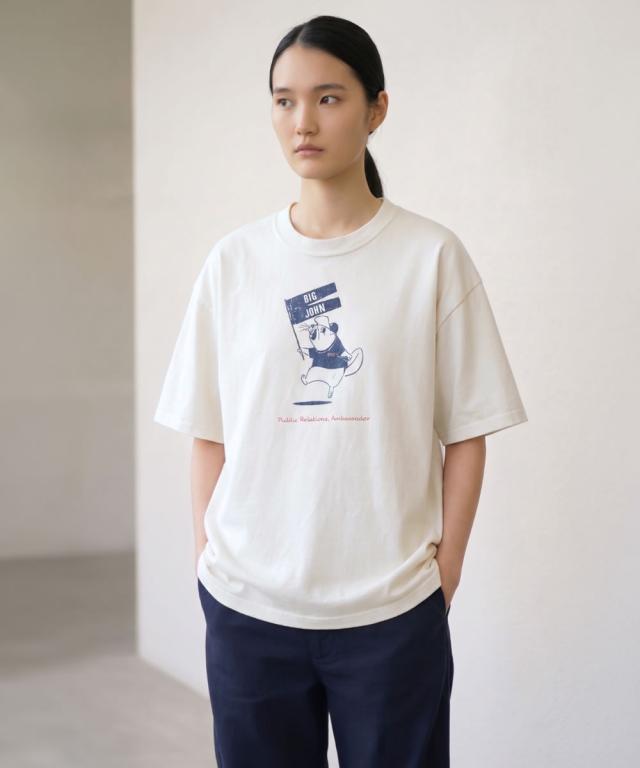 BIG JOHN ビーバーTシャツ MTE015 丈夫な首元・バインダーネックのディテール