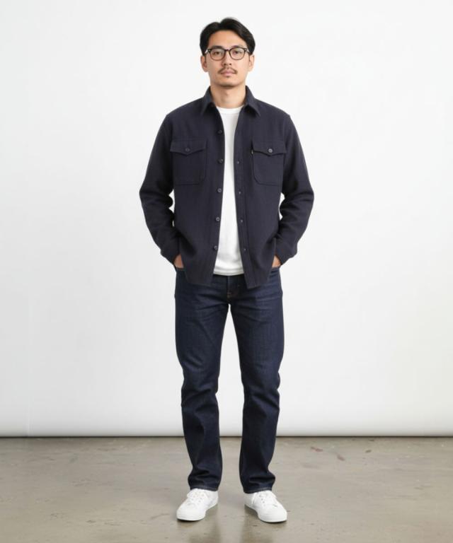 BIG JOHN CPOシャツ 胸ポケット ディテール ワークシャツ