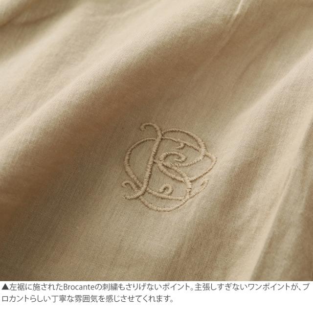 ブロカント Brocante インドボイル シスフロンセシャツレディース 半袖ギャザーシャツ 36-0356X
