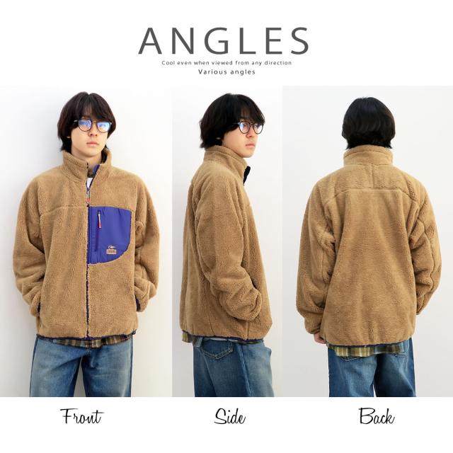 CHUMS ボンディングフリーススタンドカラージャケット ch04-1474 背面画像 デザイン詳細