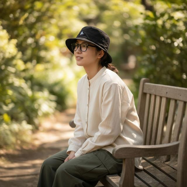 CHUMS ブービーバケットハット ブラック レディース着用 フリーサイズ