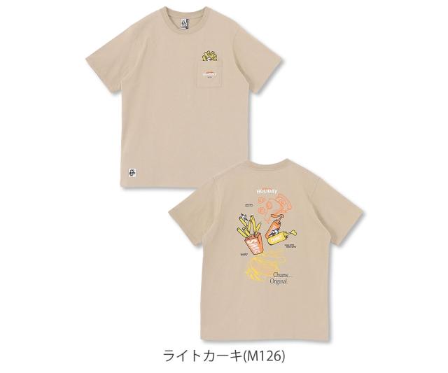 CHUMS アンチバグファストフードポケットTシャツ カラーバリエーション 前後デザイン 全体画像