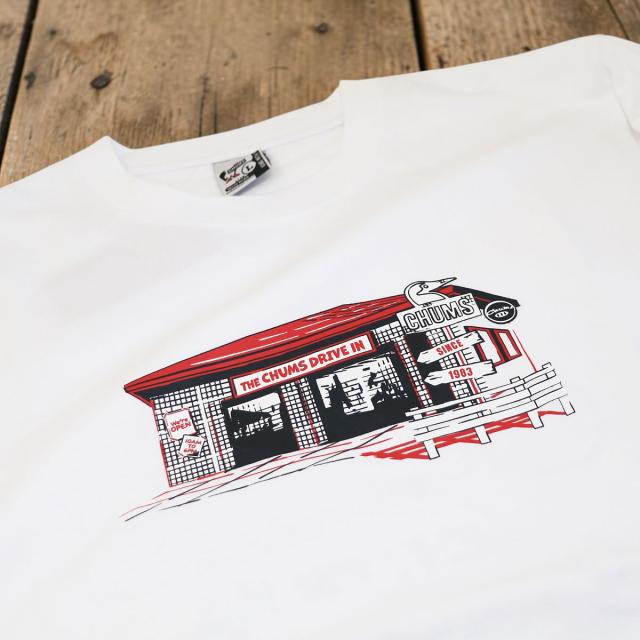 CHUMS チャムス ドライブインTシャツ フロントロゴ拡大