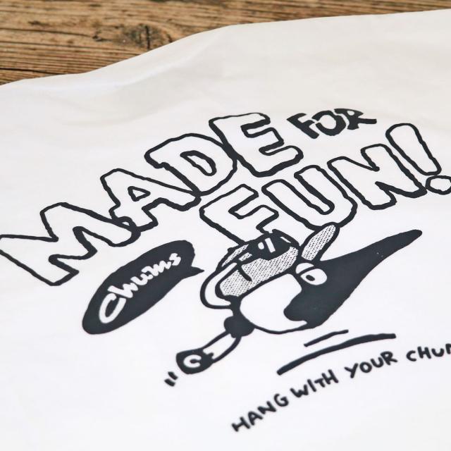 CHUMS チャムス オーバーサイズ メイドフォーファン！ポケットTシャツ 着用イメージ 平置き