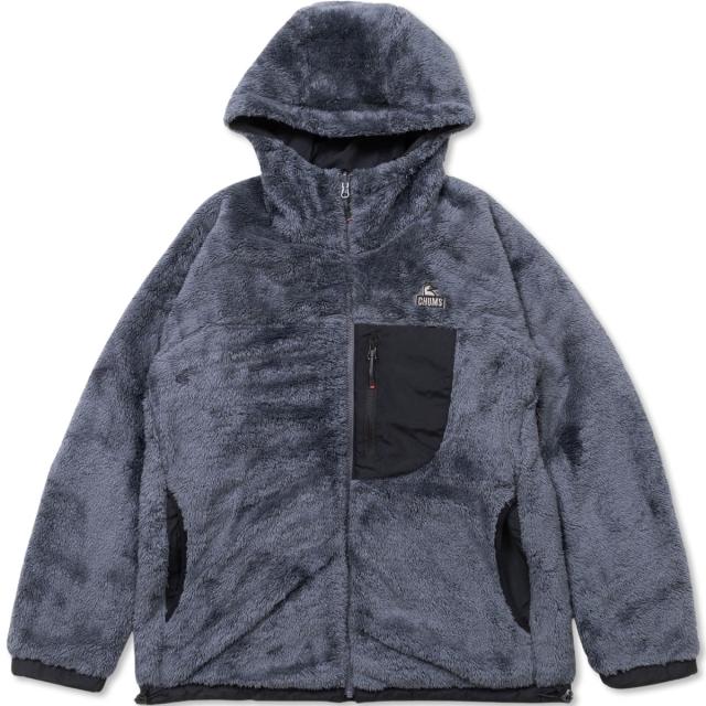 CHUMS リバーシブルパーカー フリース面 チャコール 正面商品画像