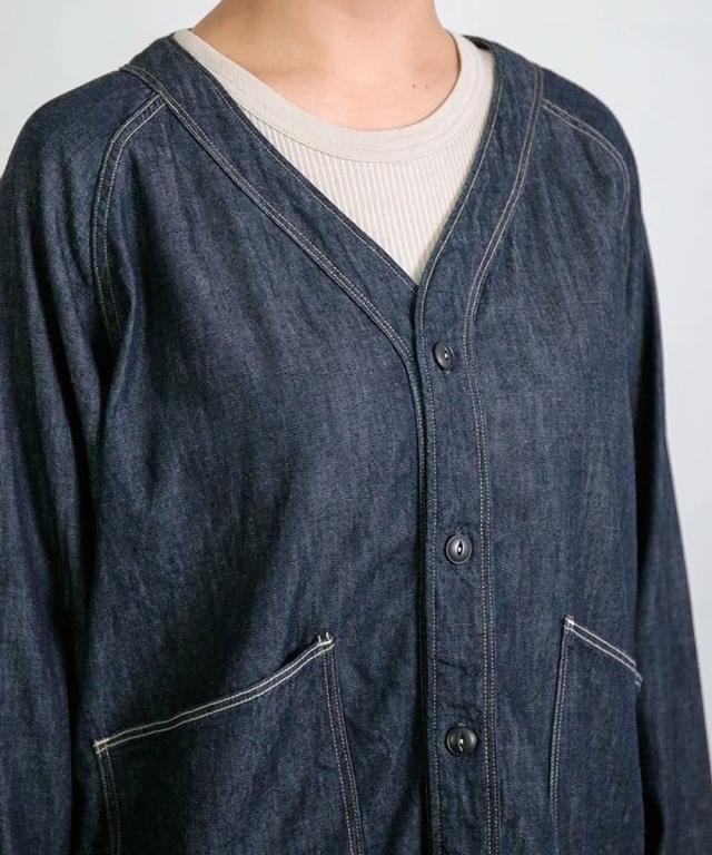 ドミンゴ デニムカーディガン 袖 ディテール ラグラン