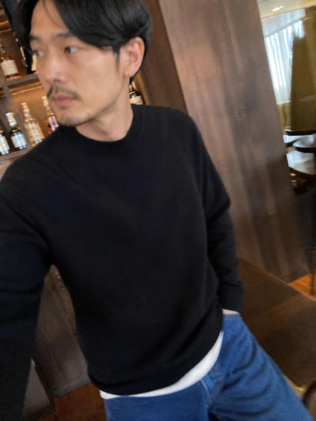 EDWIN 404 ゆったりストレートジーンズ メンズ 着用コーディネート 全身スタイリング