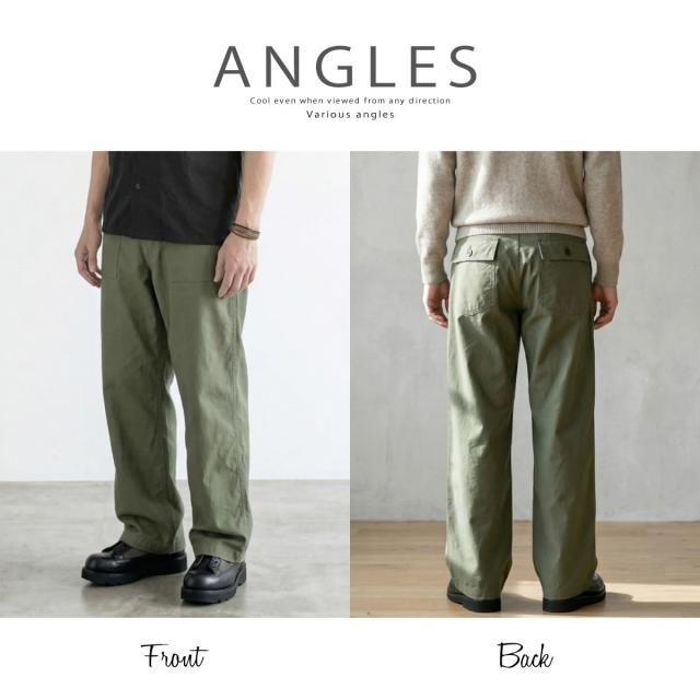FOB FACTORY F0540 横向きシルエット ワイドベイカーパンツ メンズ