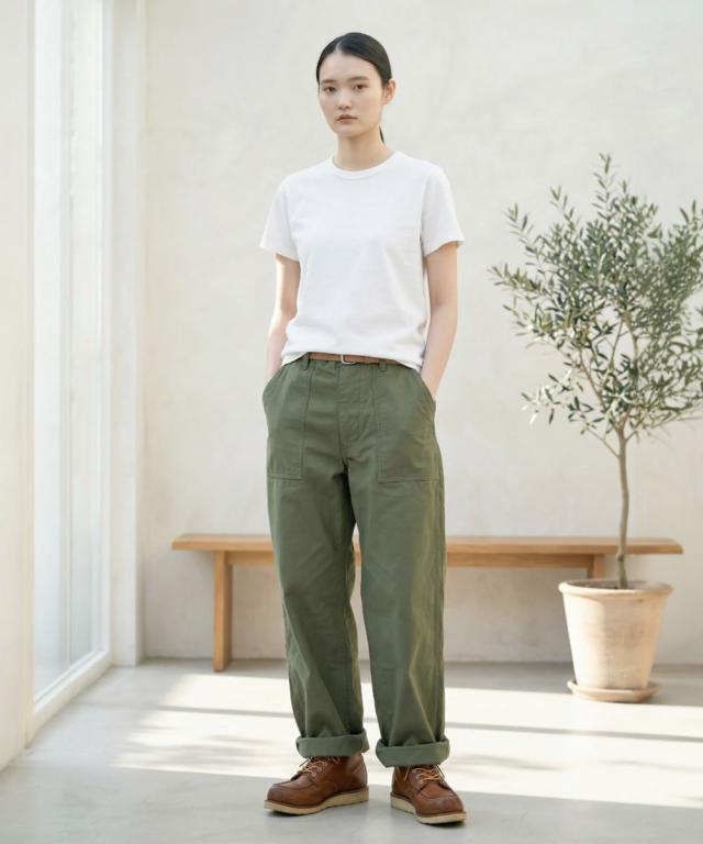 FOB FACTORY F0540 ワイドシルエット ベイカーパンツ メンズ