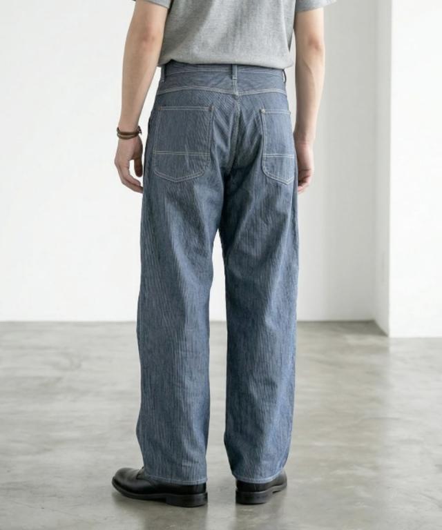 FOB FACTORY インディゴヒッコリー ワークパンツ メンズ コーディネート