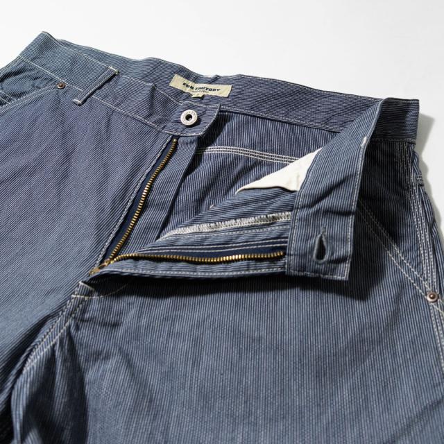 FOB FACTORY F0548 ヒッコリーストライプ 素材アップ コットン100％