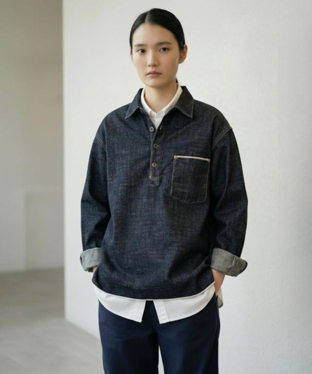 FOB FACTORY F2384 フロントボタン ディテール