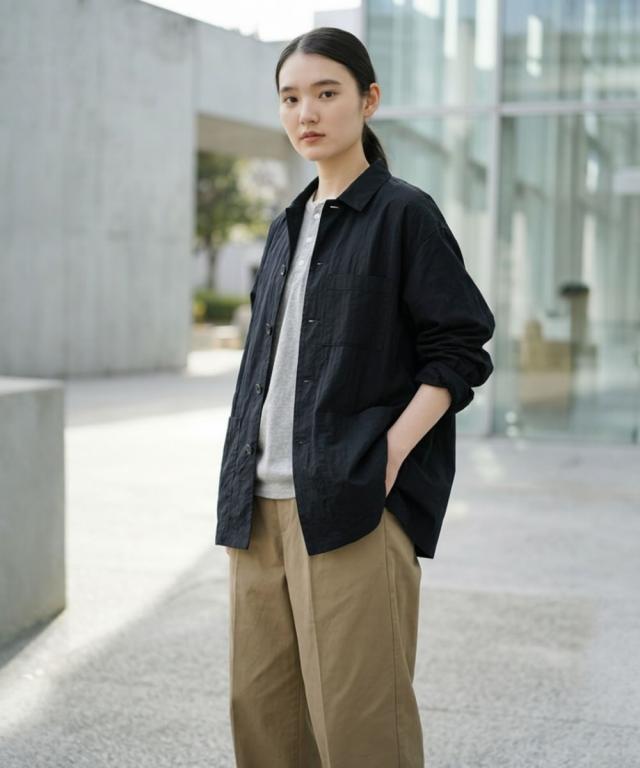 FOB FACTORY フレンチ シャツジャケット 胸ポケット ディテール