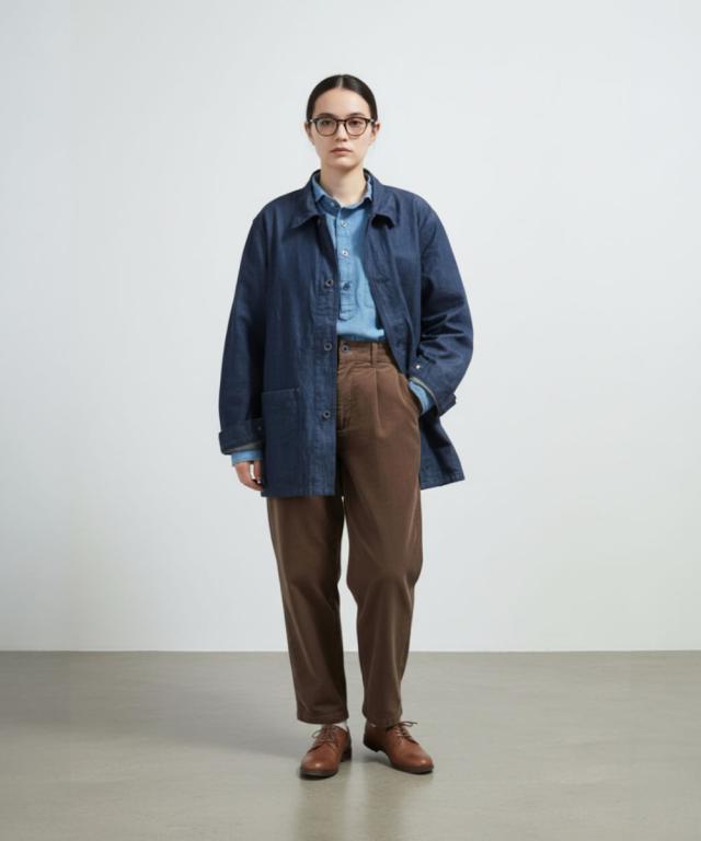 FOB FACTORY F2447 パッチポケット 収納 ディテール デニムカバーオール