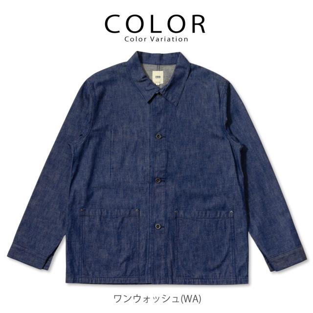 FOB FACTORY F2447 ジンバブエコットン 10oz デニムカバーオール 全体画像 インディゴ