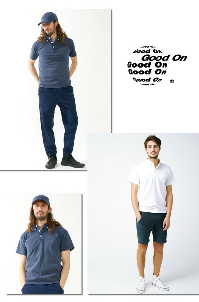 グッドオン ポロシャツ メンズ ショートスリーブポロTシャツ レディース 半袖 ティーシャツ トップス カットソー ボタンダウン ウェア アパレル GOST1103C 服 ボタンダウンポロシャツ グッドオン 半袖 ピグメントダイ ポロT