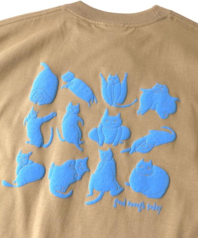 Gym Master G774773 猫プリント ディテール 発泡プリント Tシャツ