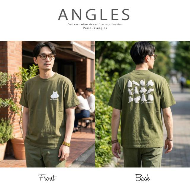 Gym Master G774773 横向きシルエット 猫プリントTシャツ ユニセックス