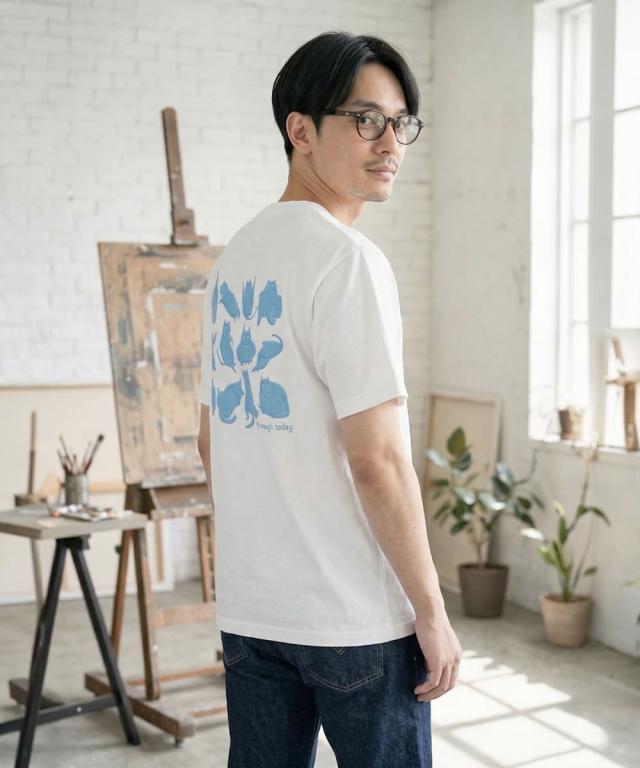 Gym Master グッドイナフトゥデイ 猫プリントTシャツ フロントデザイン