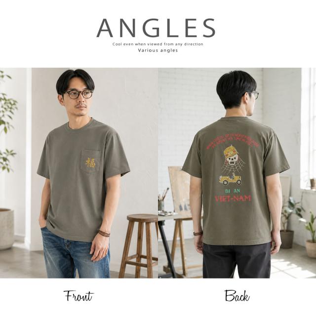 サイドからのシルエットとU.S.コットン特有のドライな質感