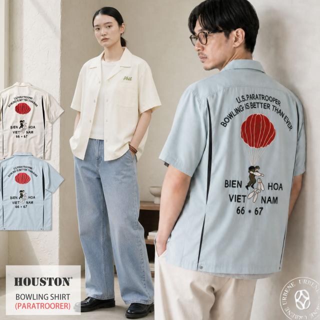 HOUSTON ヒューストン ボーリングシャツ PARATROOPER パラトルーパー レーヨン 半袖シャツ 41317 メイン画像