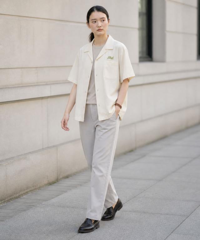 HOUSTON ボーリングシャツ 41317 全身スタイリングイメージ