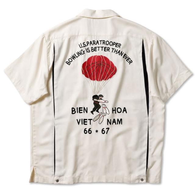 HOUSTON 41317 胸元のPARATROOPER パラシュート刺繍ズームアップ