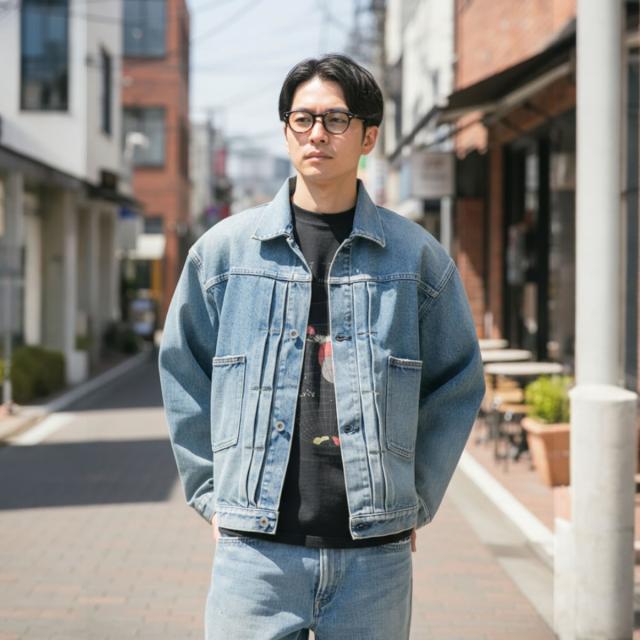 JOHNBULL JM243L03 デニムジャケット 背面デザイン バックスタイル画像