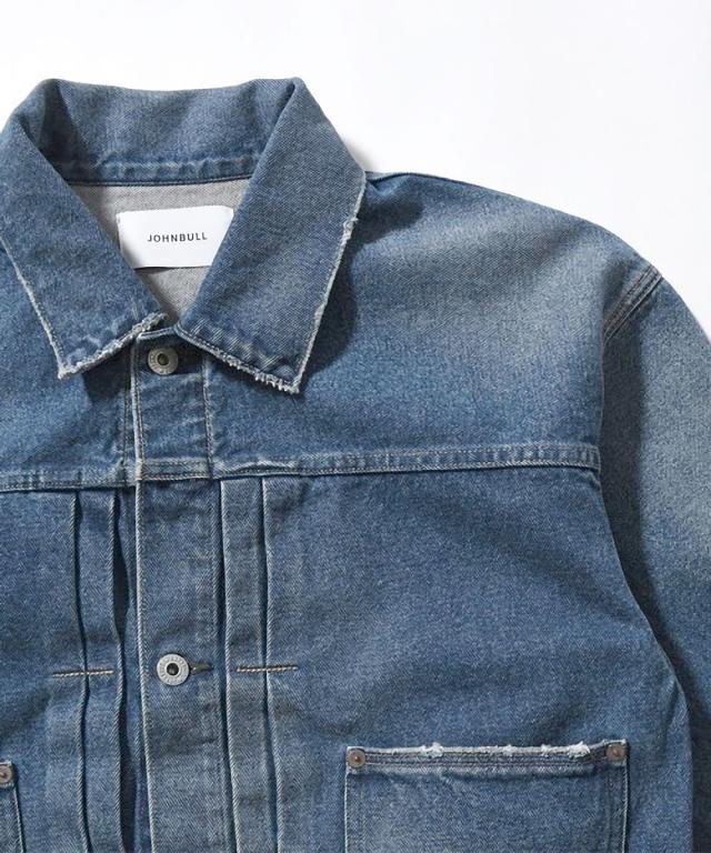 JOHNBULL JM243L03 ユーズド加工デニム メンズ タフな13.5オンス生地 質感アップ画像