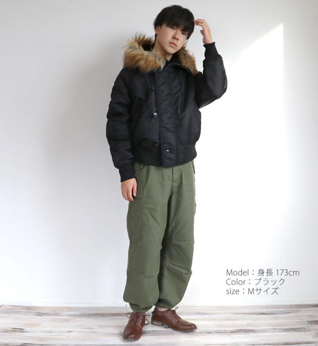 アウター TOP KHAKI ジョンブル ナイロンツイル N-2B フライト