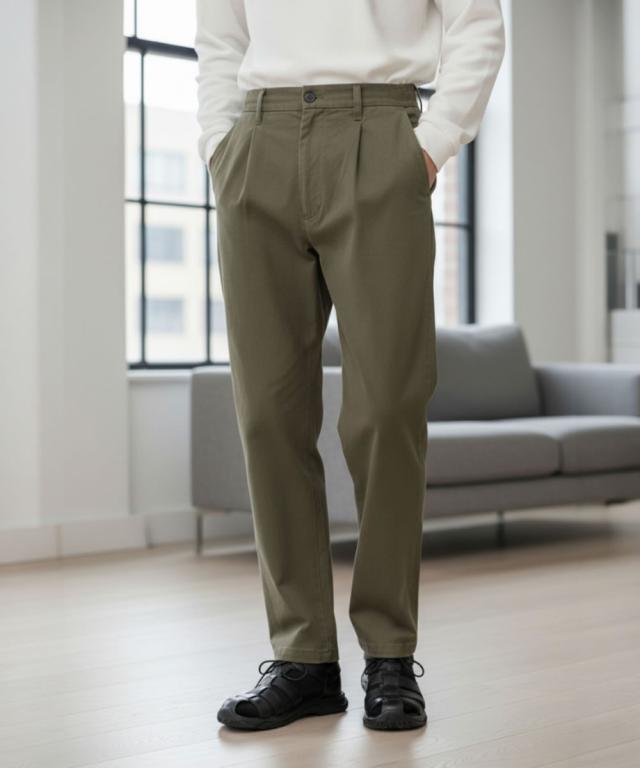 JOHNBULL イージーパンツ メンズ モールスキン素材の柔らかな風合いと微光沢