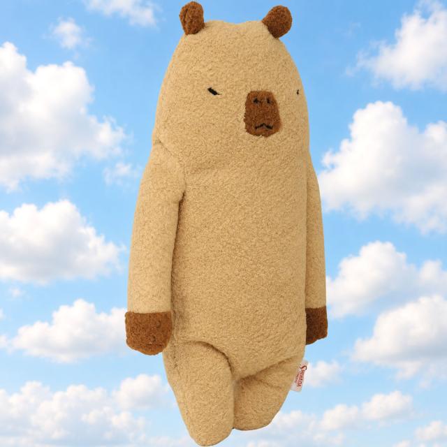 フモフモさん かぷー ぬいぐるみ 正面 やわらかな丸みがかわいい癒し系キャラクター Mサイズ