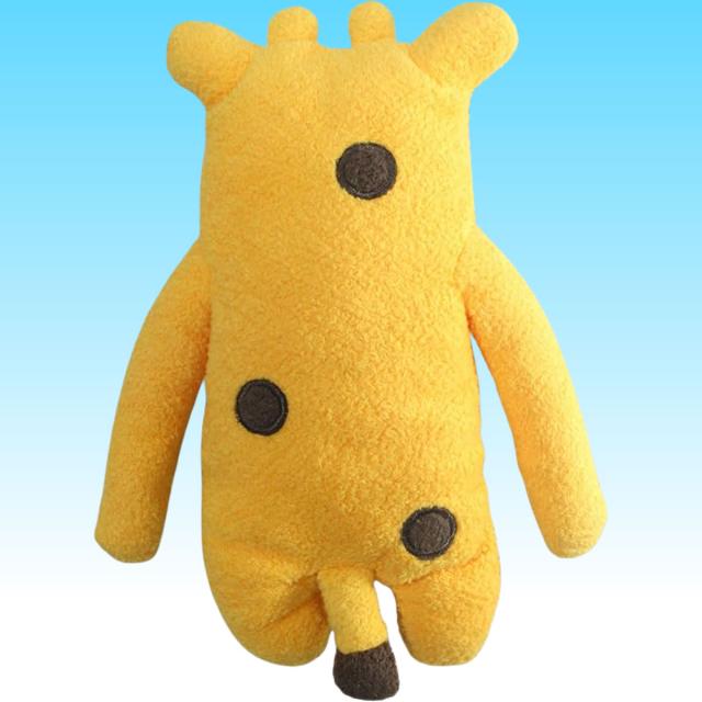 フモフモさん ジジ 後ろ姿 ぬいぐるみ 茶色の丸い斑点入り 黄色キャラクター Mサイズ