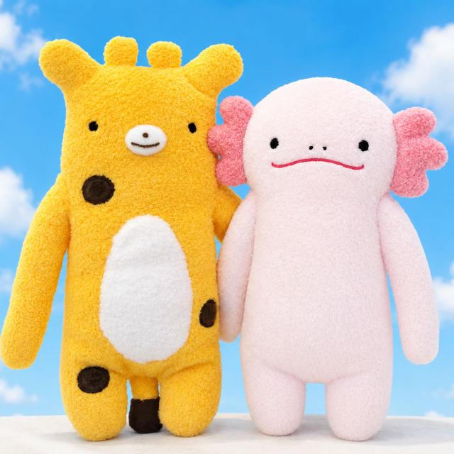 フモフモさん ジジ Mサイズ ぬいぐるみ かわいいキリン風キャラクター プレゼントにもおすすめ