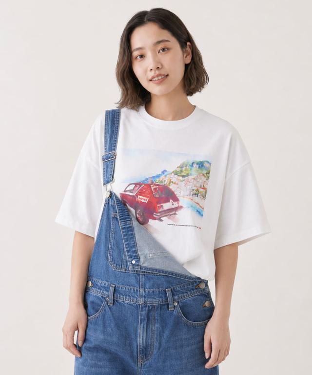 Levi's リーバイス グラフィックボックスTシャツ ホワイト メンズアメカジコーディネート