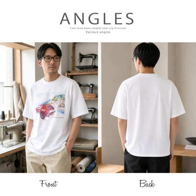 Levi's リーバイス グラフィックボックスTシャツ ホワイト着用 サイドシルエット