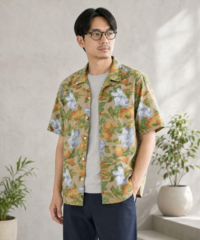 リーバイス サンセット キャンプシャツ 胸元のポケットとレッドタブの拡大