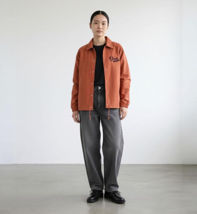 フロント スナップボタン ダブルファスナー