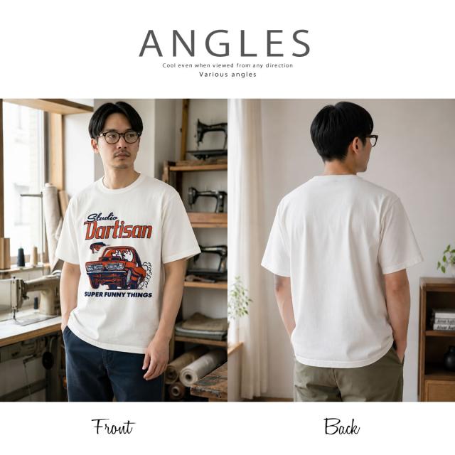 ステュディオ・ダルチザン プリントTシャツ 着用時の横向きシルエット