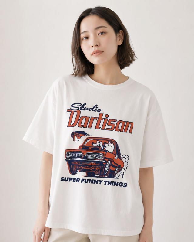 ステュディオ・ダルチザン プリントTシャツ 綿100% フロントプリント詳細