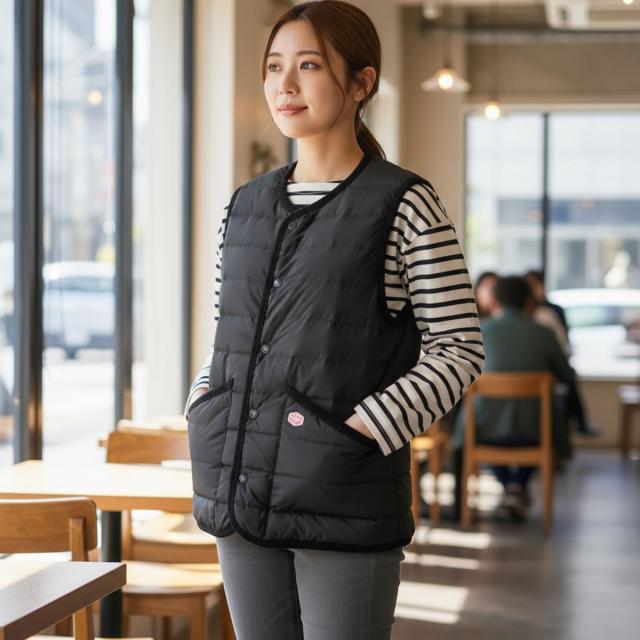 Vincent et Mireille ダウンベスト VM252SD26040 ブラック レディース着用 158cm 36サイズ