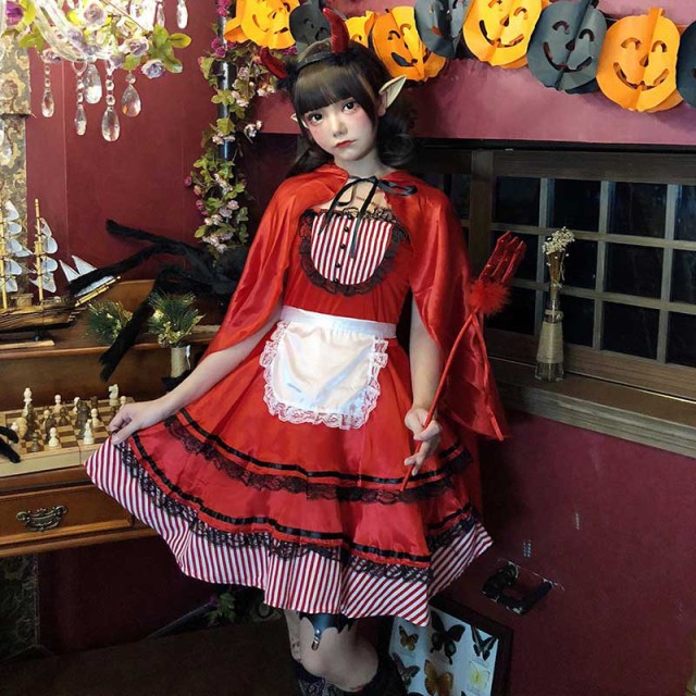 ハロウィン あかずきん 学園祭コスプレ吸血鬼 巫女 魔女 悪魔 デビル 