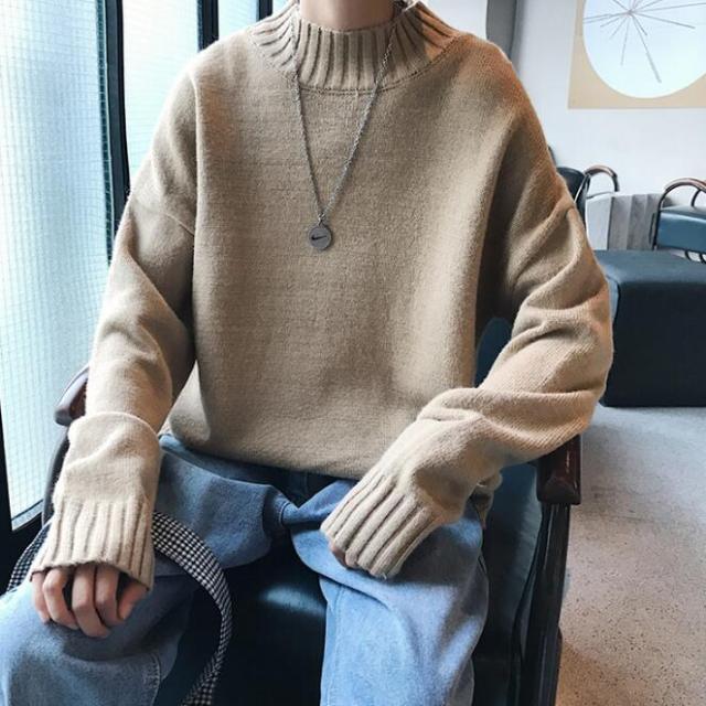 メンズ ハーフタートルネック ルーズニットトップス 5021101 N053-1.jpg