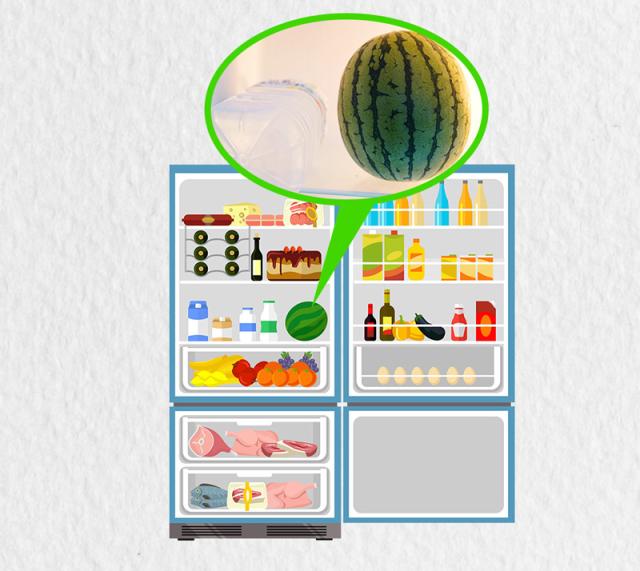 小玉すいかだから冷蔵庫でラクラク保存!