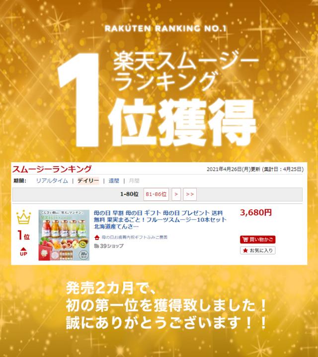 楽天スムージーランキング1位